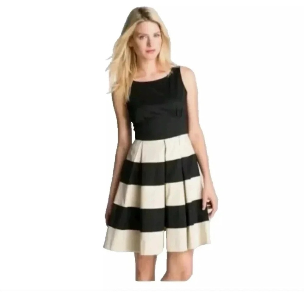 Kate Spade Black & Cream Midi Dress.